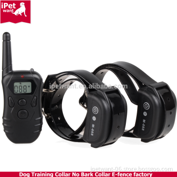 ipetwant M668-2 Dog Training Shock Collar with remote and Blue Backlight for 2dogs